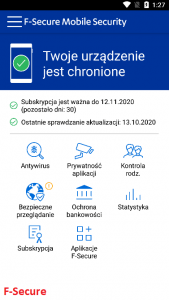 Widok ochrony F-Secure