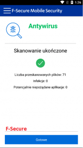 Ekran skanowania F-Secure